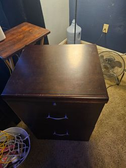 Dark Brown 2-Drawer Filing Cabinet