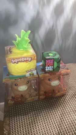 Squeeze Toy Bundle – Squeeezy, Nee Doh, Highland Cow