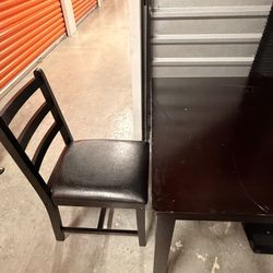 Brown Wood Table With Chairs 