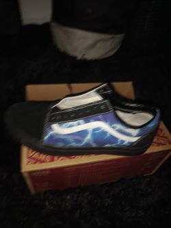 Vans Old Skool "Lightning Blue" Black Suede Skate Shoes - Size 12 in MEN'S