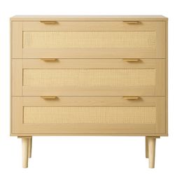 3-Drawer Rattan Dresser