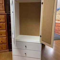 Tall  White Closet With Mirrors