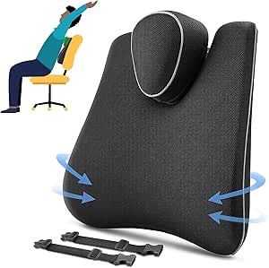 Tusscle Lumbar Support Pillow Back Cushion for Office Chairs