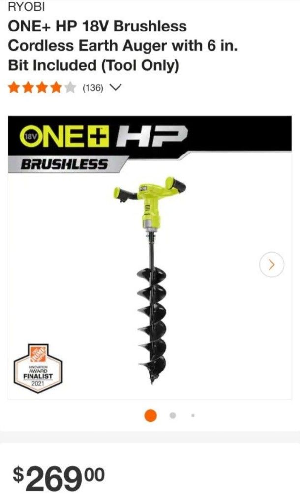 RYOBI 40V HP Brushless Cordless Earth Auger 8 in. - RY40710- TOOL ONLY, Ryobi Impact, 2 Ryobi Drills 3 Batteries And Charger
