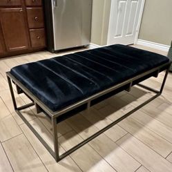 Black Velvet Ottoman 