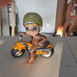 VTG Atlantic Mold Ceramic Figurine Riding Boy