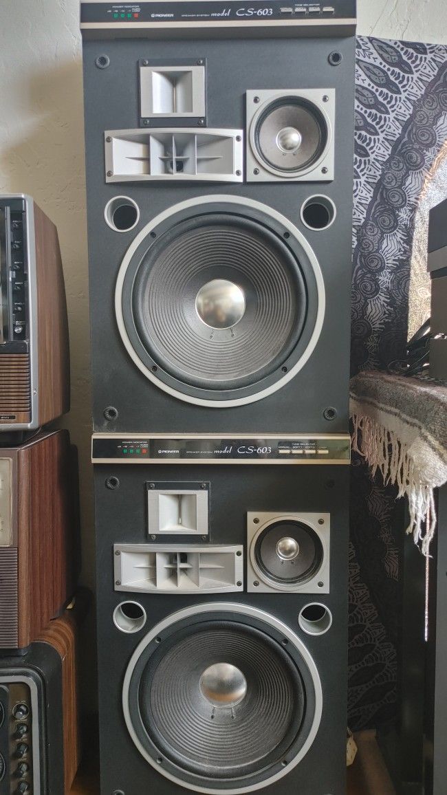 Vintage Pioneer CS-603 Home Audio Speaker System 12" Woofers Speakers