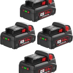 18v Battery 4Pack Replacement for Milwaukee M18 Battery 6.0Ah,High-Capacity Batteries Compaitble with Milwaukee Tools and Charger,2024 Version/New Pat
