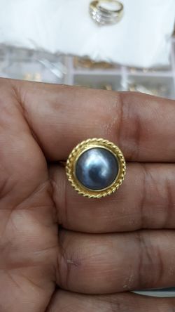 14k gold pearl ring 3.7 grams