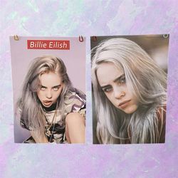 Billie Eilish Canvas Poster Print Wall Art Aesthetic 11x16 Set Of 2