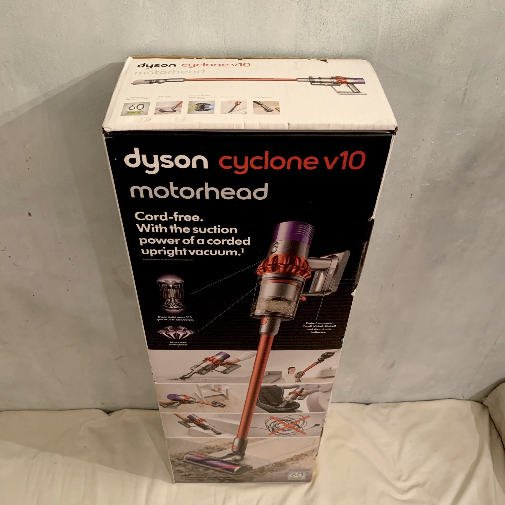 New Dyson Cyclone. Model V10 Motorhead. Lightweight Cordless Stick Vacuum Cleaner.
