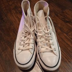 White Leather Chunky Converse (pls Read Description Below)