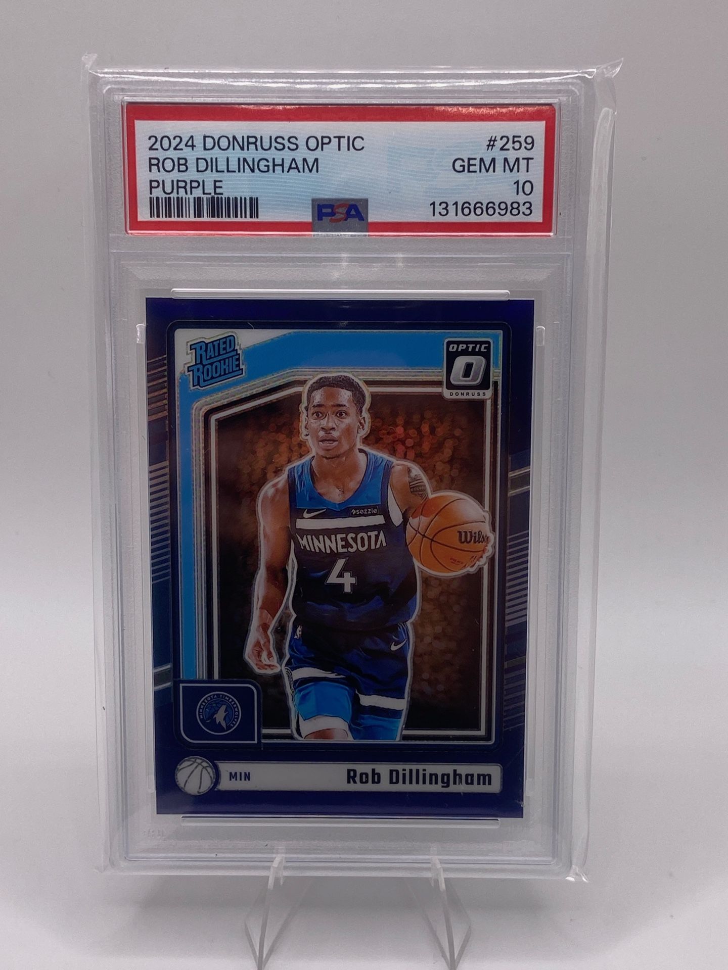 Rob Dillingham Optic Purple PSA 10 - $40