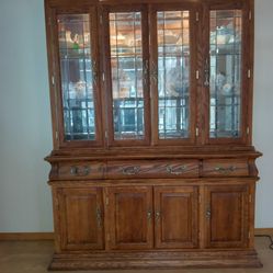 Cherry wood Old World China Cabinet 