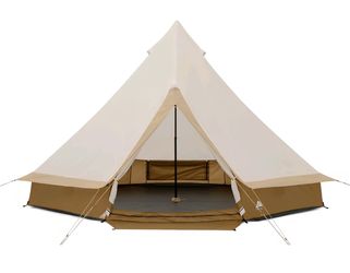 Ozark Trail 15' x 15' 8-Person Bell Tent featuring integrated string lights.(se hable español)
