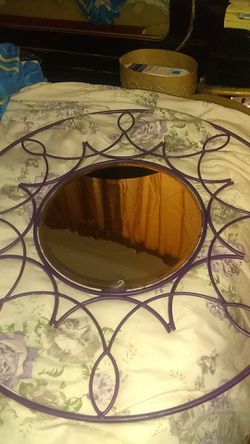 Purple wall mirror
