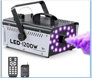 1200W Fog Machine, 6000CFM for Halloween, 20 RGB Lights & Remote