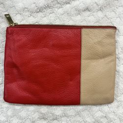J. Crew Beige/red Clutch w/ Tags