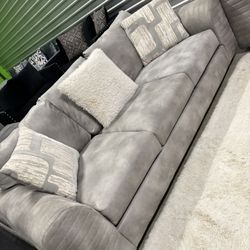 Grey 2pc Sofa Couch Set (DELIVERY AVAILABLE)