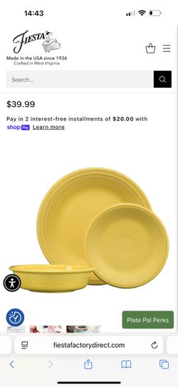 4 sets of the Fiesta Classic Rim 3-Piece Place Setting, green, blue, yellow, and orange