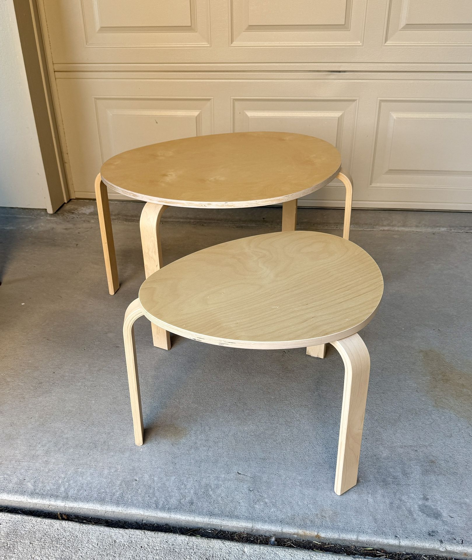 IKEA Svalsta nesting tables - living room coffee side tables - stackable - modern minimalistic -wood