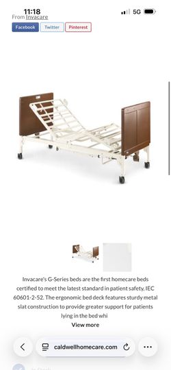 Adjustable power medical bed Invacare G-series