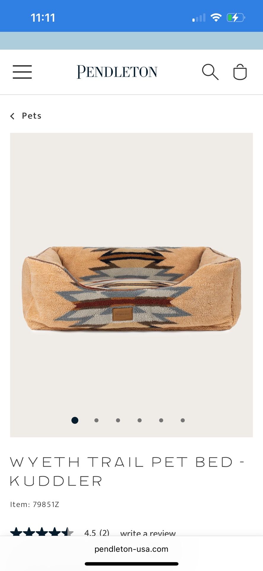 Brand New Pendleton Dog Bed (Large)