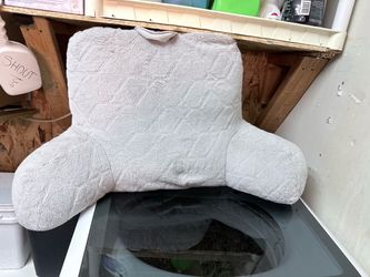 Gray Plush Backrest Reading Pillow