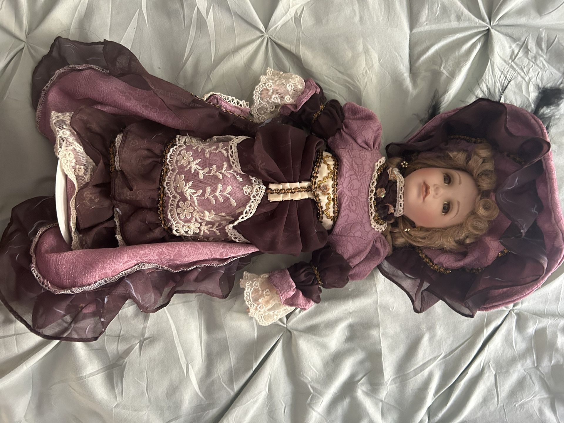 Purple 1930’s Porcelain Doll