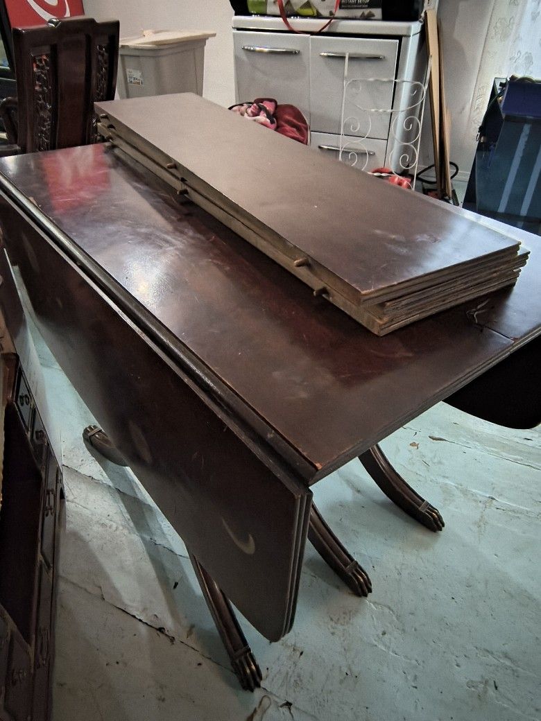 Antique Folding Table With 2 Inserts