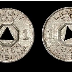 1930's Pair of Louisiana Luxury Tax Tokens