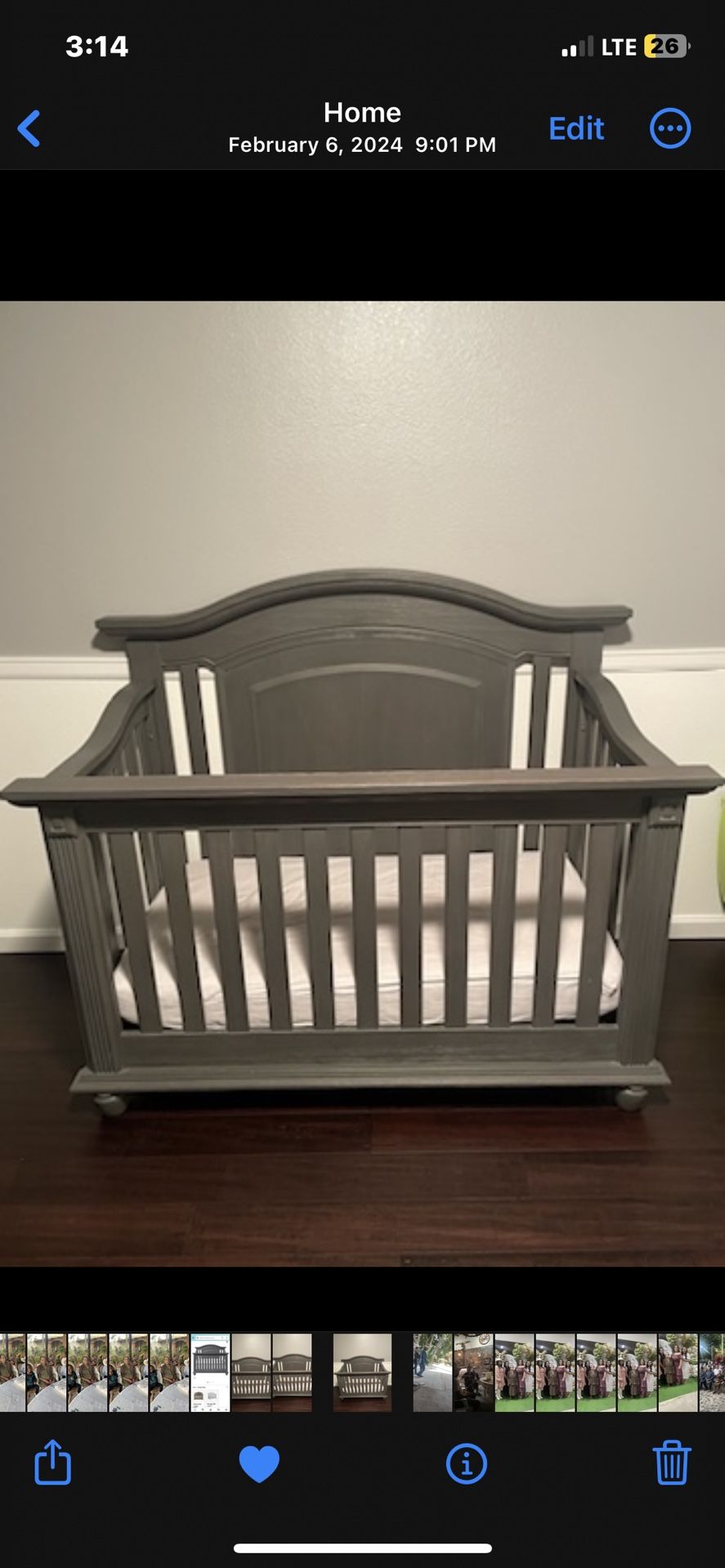 Baby Oxford Gray Crib