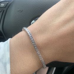 Diamond Sterling Silver Bolo Bracelet 