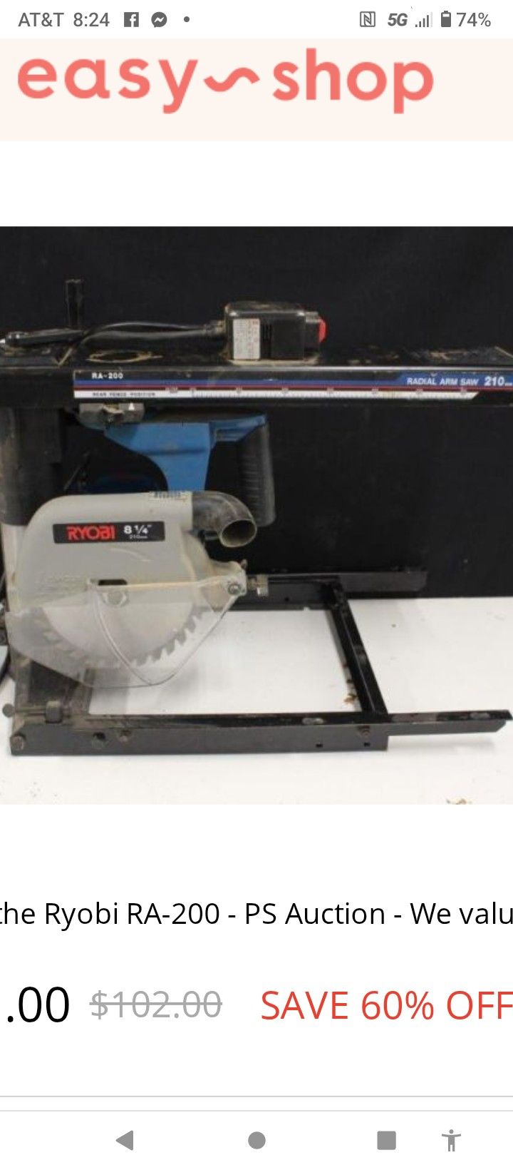 Ryobi Radial saw. Mounting Set Up No Stand