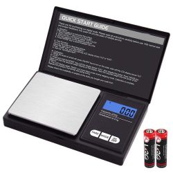 Digital Pocket Scale 200gx0.01g, Has Backlight and Tare Functions, Perfect for Jewelry, Powder, Herbs, Coins and Spices, Includes 2 AAA Batteries