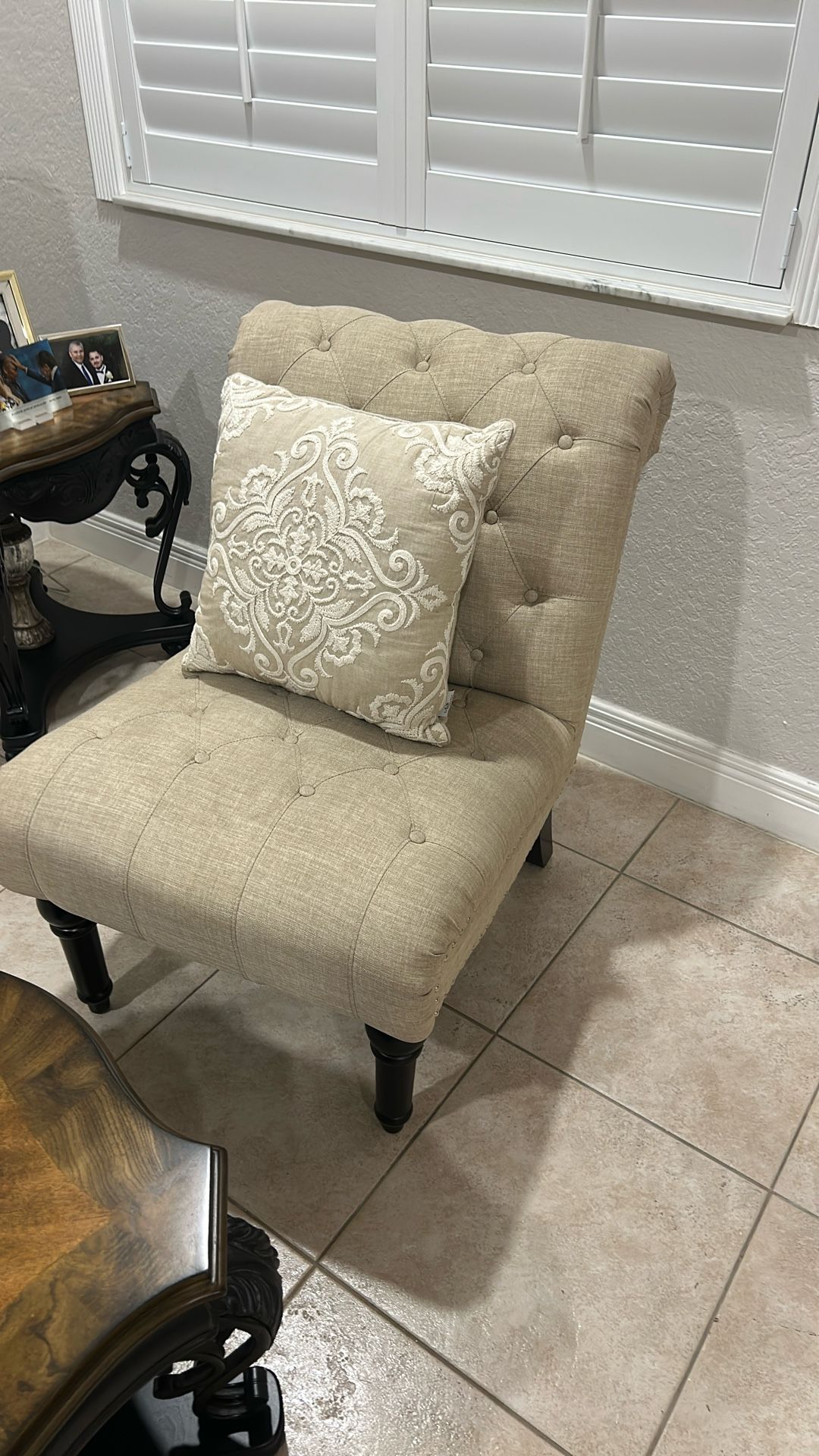 Living Room Cockatial Table And End Table  Good Condition And Chair