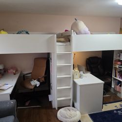 Ikea Stuva Bunk Beds With Workstation, Built-in  Book Shelf and Closet