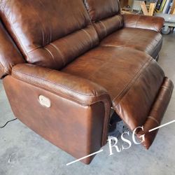 Brown Leather Power Reclining Sofa, Loveseat, Recliner  ❤️No Needed Credit Check 💛 $39 Down Payment with Financing


2330