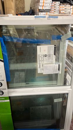 Ply Gem 35.5 in. x 59.5 in. Classic Series White Vinyl Insulated Single Hung Window with HP Glass, Screen Included