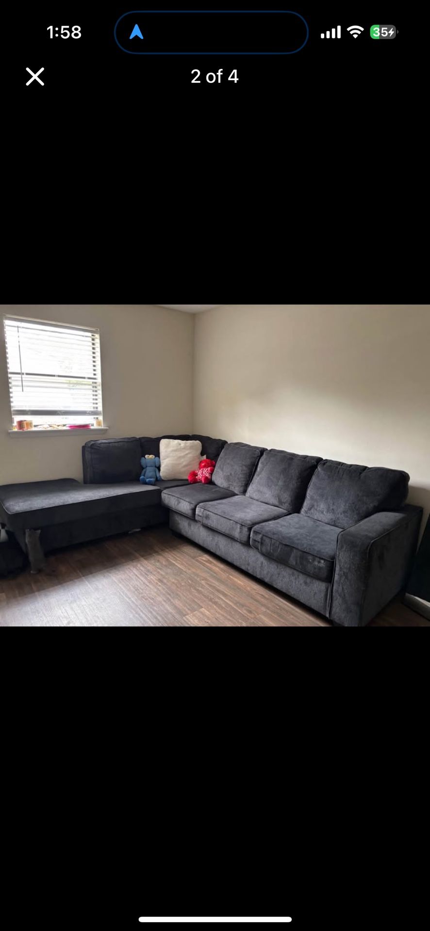 Grey L Shaped Sectional For Sale