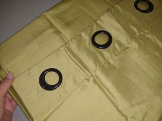 Pottery Barn All Silk Grommet Curtains Drapes Apple Green 50 x 84