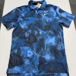 Nike Dri-Fit Tour Blue Polo Golf Shirt Men's Size Small FD5935-451