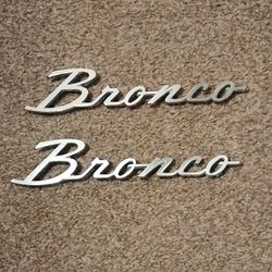 66-77 Ford Bronco Original Fender Emblems Badges 