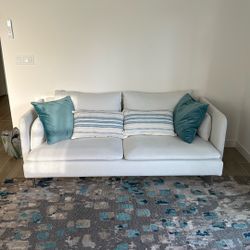 2 Piece White Couch Sectional $200