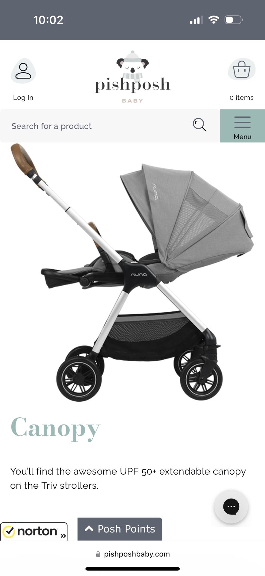 Nuna Triv Stroller With Free Mosquitoes Cover And Rain Cover 