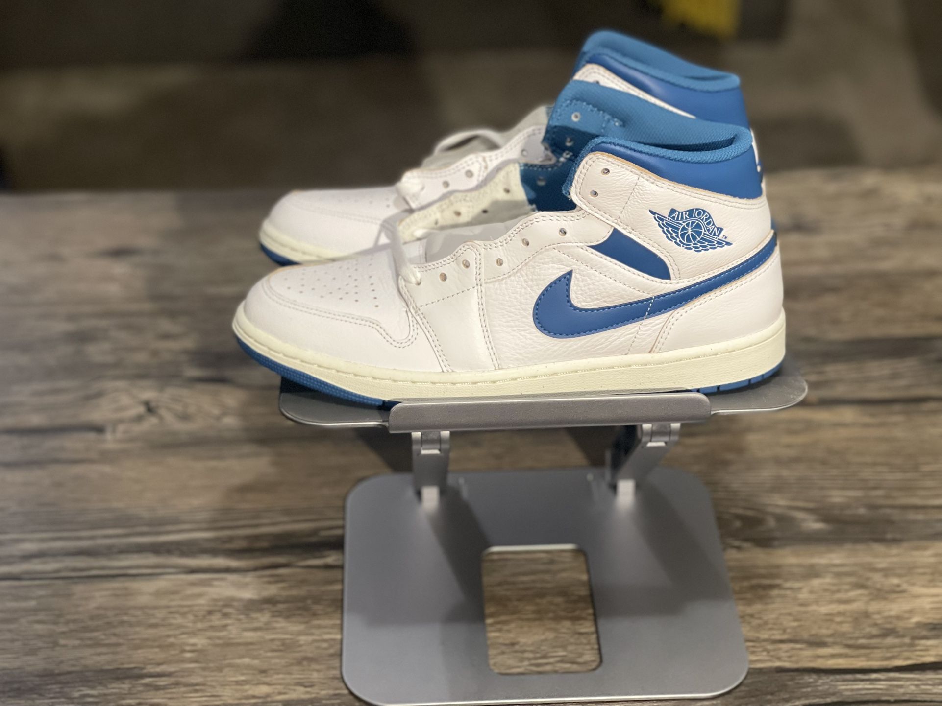 Jordan Mid SE Industrial Blue Sail White Sneakers FN5215 141