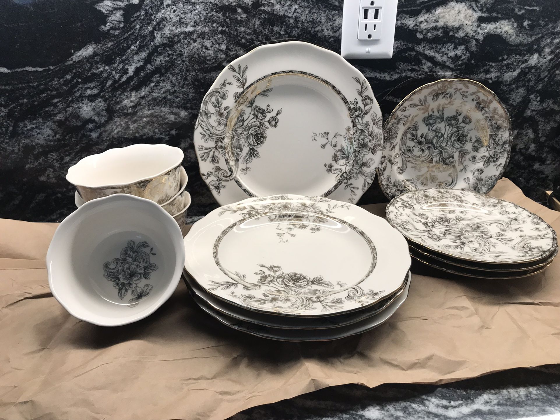 222 Hawthorn Gold Dinnerware Set For 4,All Products : American Fashion Style Bags On Sale