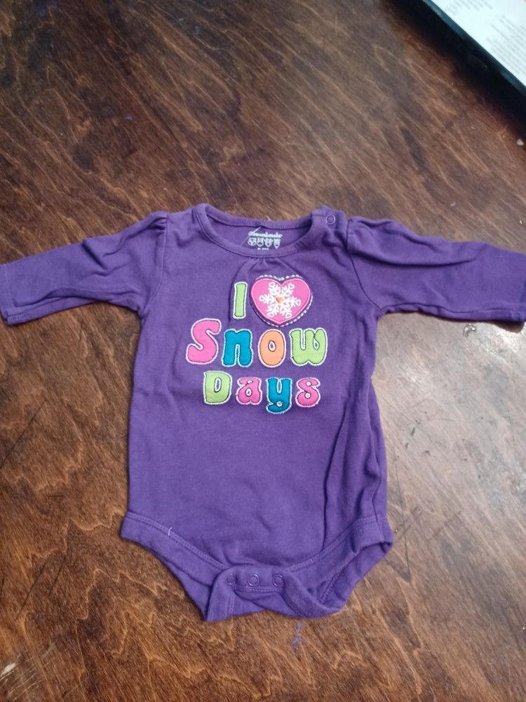 Garanimals Reads "I Love Snow Days " Purple Onesie