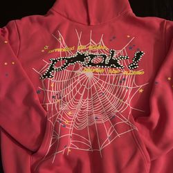 Sp5der Pink Hoodie Size:M