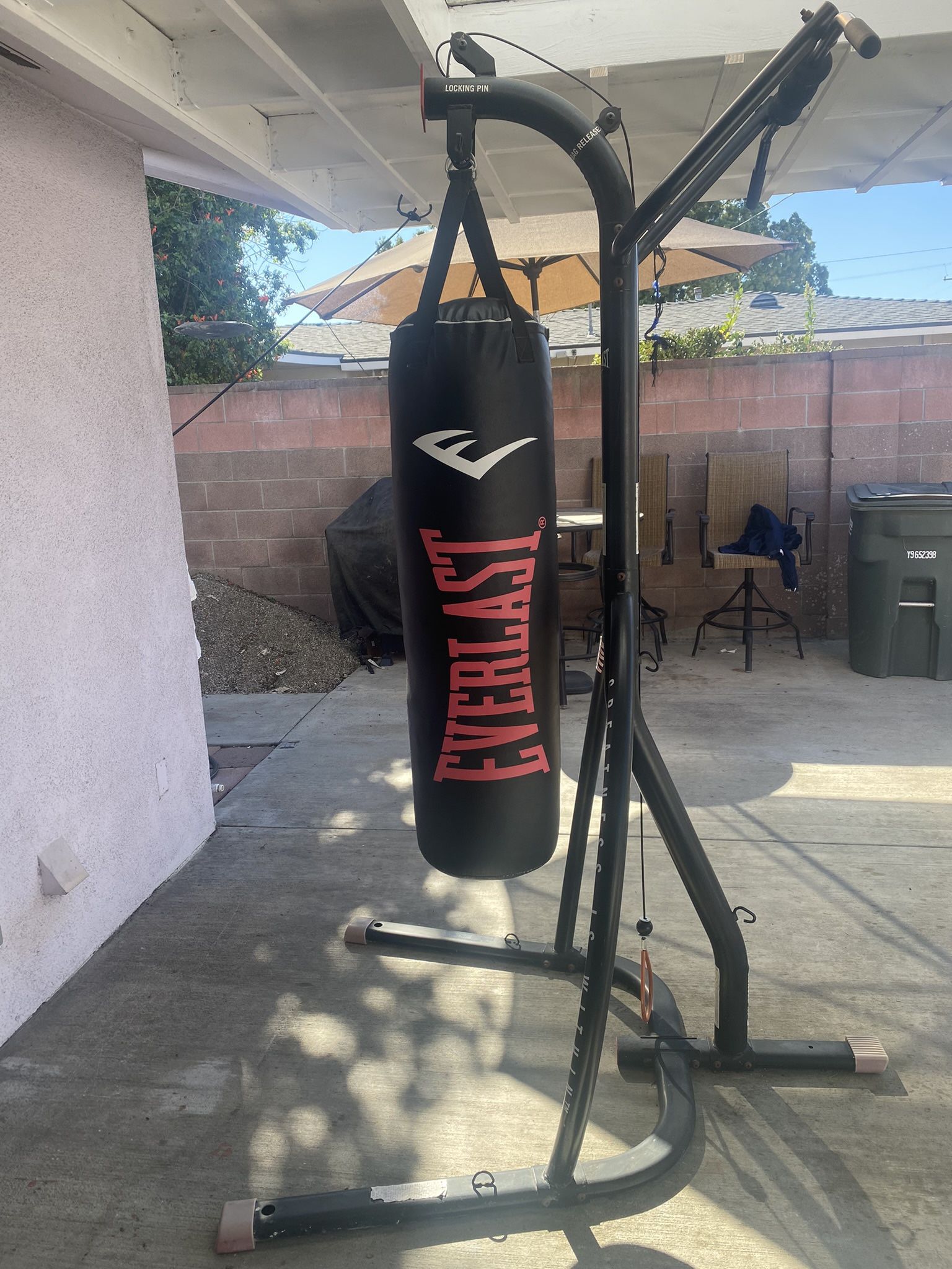Everlast punching bag stand hotsell with pull up bar